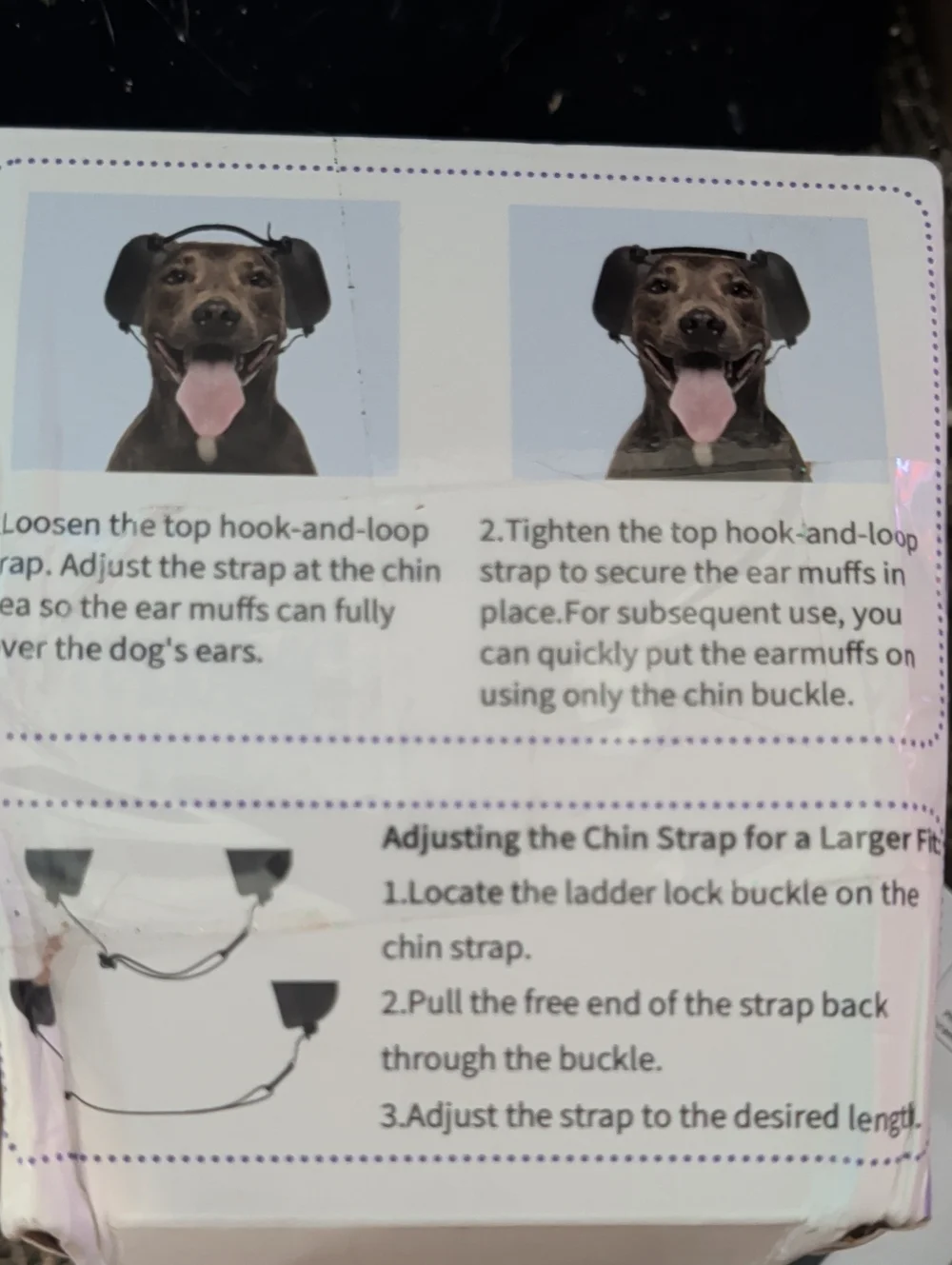 Dog Calming Ear Muffs with Herbal Aroma Pack - Purple